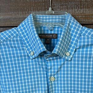 Peter Millar Sky Blue Gingham Men's Shirt